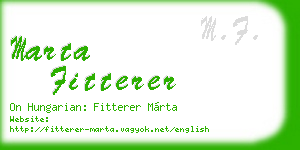 marta fitterer business card